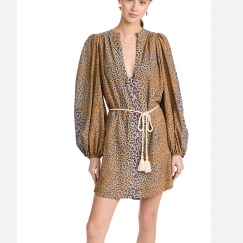 Ulla Johnson Nerissa Coverup Mini Dress in Ocelot Size P/XS